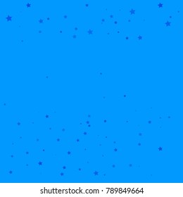Star Falling Print. Dark Blue Starry Background. Vector Confetti Star Galaxy Pattern. Starlight Night. Astral Design. Indigo Starlit Trendy Card. Confetti Fall Chaotic Decor. Modern Creative Pattern.