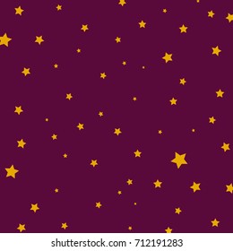 Star Falling Print. Dark Pink Starry Background. Vector Confetti Star Pattern. Starlit Indigo Card. Fall Chaotic Decor. Modern Creative Backdrop. Starlight.