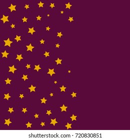 Star Falling Print. Dark Pink Starry Background. Vector Confetti Star Pattern. Starlit Indigo Card. Fall Chaotic Decor. Modern Creative Backdrop. Starlight.