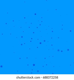 Star Falling Print. Dark Starry Background. Vector Confetti Star Background Pattern. Starlight Night. Astral Design. Blue and White Starlit Card. Confetti Fall Chaotic Decor. Modern Creative Pattern.
