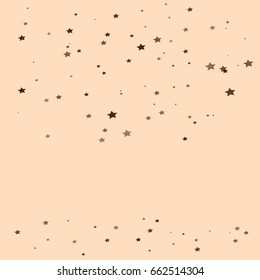 Star Falling Print. Gold and Gray Starry Background. Vector Confetti Star Background Pattern. Starlight Night. Astral Design.  