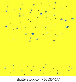 Star Falling Print. Gold Yellow Starry Background. Vector Confetti Star Background Pattern. Starlight Night. Astral Design. Golden Starlit Card. Confetti Fall Chaotic Decor. Modern Creative Pattern.