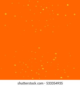 Star Falling Print. Gold Yellow Starry Background. Vector Confetti Star Background Pattern. Starlight Night. Astral Design. Golden Starlit Card. Confetti Fall Chaotic Decor. Modern Creative Pattern.