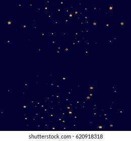Star Falling Print. Gold Yellow Starry Background. Vector Confetti Star Background Pattern. Starlight Night. Astral Design. Golden Starlit Card. Confetti Fall Chaotic Decor. Modern Creative Pattern.