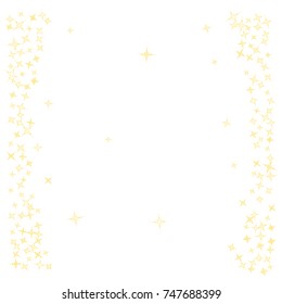 Star Falling Print. Gold Yellow Starry Background. Vector Confetti Star Background Pattern. Starlight Night. Astral Design. Golden Starlit Card. Confetti Fall Chaotic Decor. Modern Creative Pattern.