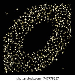 Star Falling Print. Gold Yellow Starry Background. Vector Confetti Star Background Pattern. Starlight Night. Astral Design. Golden Starlit Card. Confetti Fall Chaotic Decor. Modern Creative Pattern.