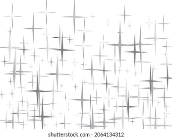 Star Falling Print. Transparent Silver Starry Background. Vector Confetti Star Background Pattern. Gray Starlit Card. Confetti Fall Chaotic Decor.