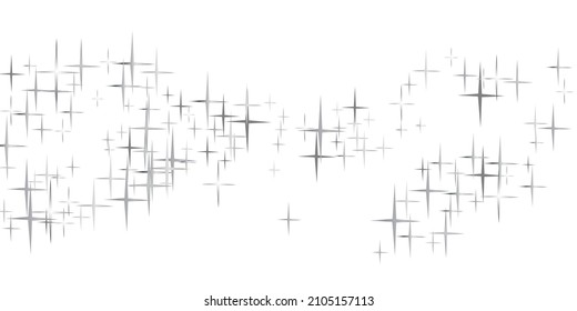 Star Falling Print. Transparent Silver Starry Background. Star burst shine Gray Starlit Card. Confetti Fall Chaotic Decor.