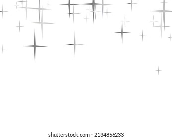 Star Falling Print. Transparent Silver Starry Background.  Modern Creative Pattern. Stars on sky. Illustration