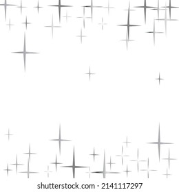 Star Falling Print. Transparent Silver Starry Background. Vector Confetti Star Background Pattern. Gray Starlit Card. Confetti Fall Chaotic Decor.