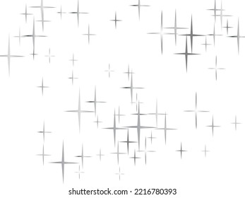 Star Falling Print. Transparent Silver Starry Background. Vector Confetti Star Background Pattern. Gray Starlit Card. Confetti Fall Chaotic Decor.