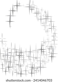 Star Falling Print. Transparent Silver Starry Background. Star burst shine Gray Starlit Card. Confetti Fall Chaotic Decor.