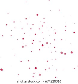 Star Falling Print. Vector Confetti Starry Background Pattern. Starlit Card. Confetti Fall Chaotic Decor. Modern Creative Pattern