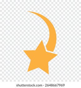 Ícones de vetor de queda de estrelas. Estrelas em queda. Cintilações de estrelas. Ilustração do vetor estrelado. Cometa, meteoro, ícones. Design de variedade. Eps 10