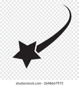 Ícones de vetor de queda de estrelas. Estrelas em queda. Cintilações de estrelas. Ilustração do vetor estrelado. Cometa, meteoro, ícones. Design de variedade. Eps 10