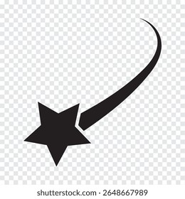 Ícones de vetor de queda de estrelas. Estrelas em queda. Cintilações de estrelas. Ilustração do vetor estrelado. Cometa, meteoro, ícones. Design de variedade. Eps 10