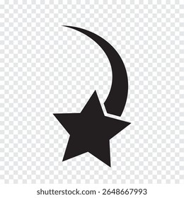 Ícones de vetor de queda de estrelas. Estrelas em queda. Cintilações de estrelas. Ilustração do vetor estrelado. Cometa, meteoro, ícones. Design de variedade. Eps 10