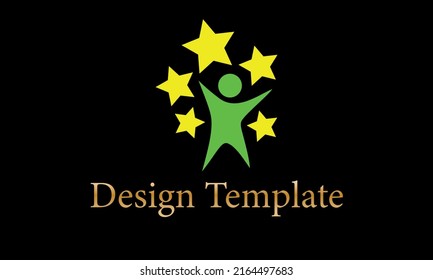Star family icon vector monogram logo template