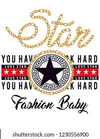 star fashion slogan design