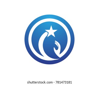 Star fast logo design template
