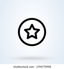 Star favorite or best choice in linear. rating symbol. Black star line icon, vector illustration. 