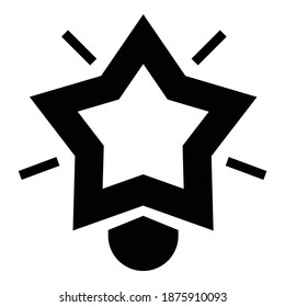 Icono plano favorito de estrella aislado en fondo blanco
