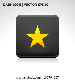 Star favorite icon | color dark black gold yellow | icon set | abstract vector symbol | template design | shadows shiny | business button | abstract 3d
