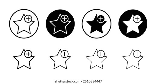 Star favorite icon Flat fill set collection