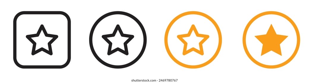 Icono favorito de la estrella línea de arte Vector