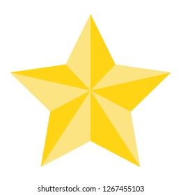 Star favorite icon or symbol with 3d yellow design, sharp angle design