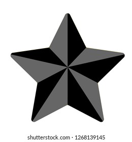 Star favorite icon or symbol with 3d black design, smooth angle design