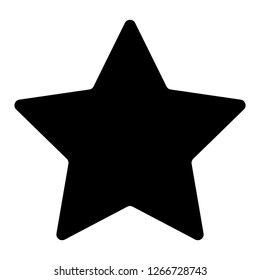 Star favorite icon or symbol with black color, smooth angle design