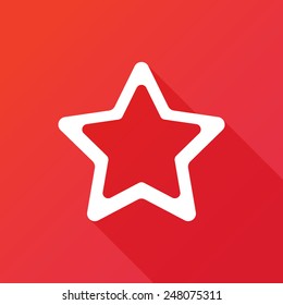 Star, favorite icon, vector illustration. Long shadow effect. Flat style design