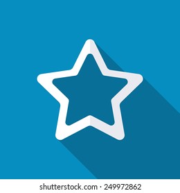 Star, favorite icon, vector illustration. Long shadow effect. Flat style design