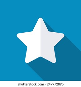 Star, favorite icon, vector illustration. Long shadow effect. Flat style design