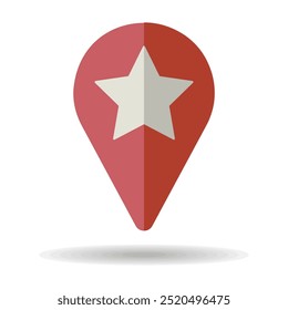 Star favorite pin map icon. Map pointer. Map markers. Navigation sign. Graph symbol for travel and tourism web site and apps design, logo, app, UI