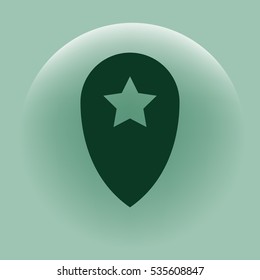 Star favorite pin map icon