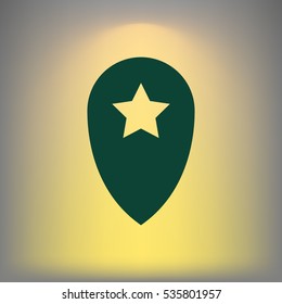 Star favorite pin map icon