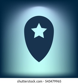 Star favorite pin map icon