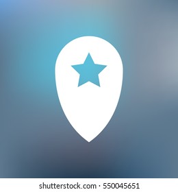 Star favorite pin map icon