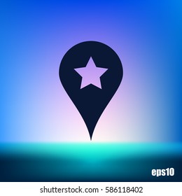 Star favorite pin map icon