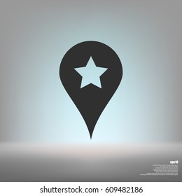 Star favorite pin map icon