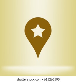 Star favorite pin map icon