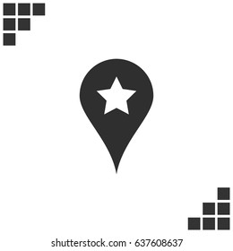 Star favorite pin map icon