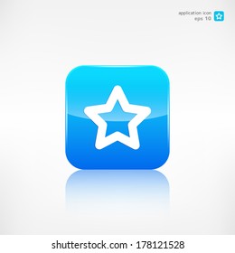 Star favorite sign web icon. Application button.