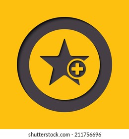 Star favorite sign web icon with plus glyph. Vector illustration design element eps10 