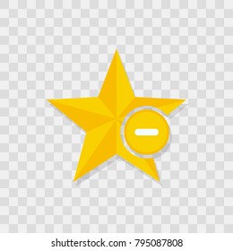 Star favorite sign web icon with delete icon