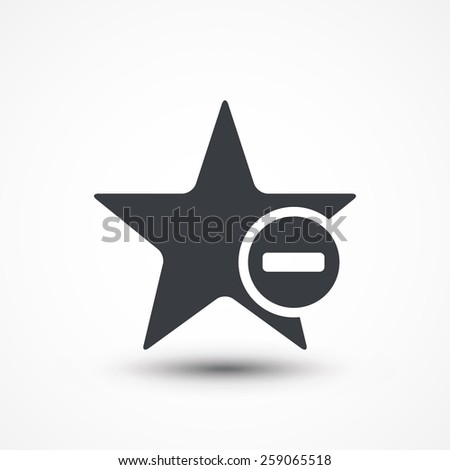 Star favorite sign web icon with minus (delete) sign. Vector illustration design element eps10