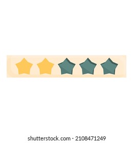 Star feedback icon cartoon vector. Client customer. Scale review