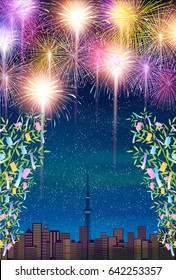 Star Festival Bamboo fireworks background
